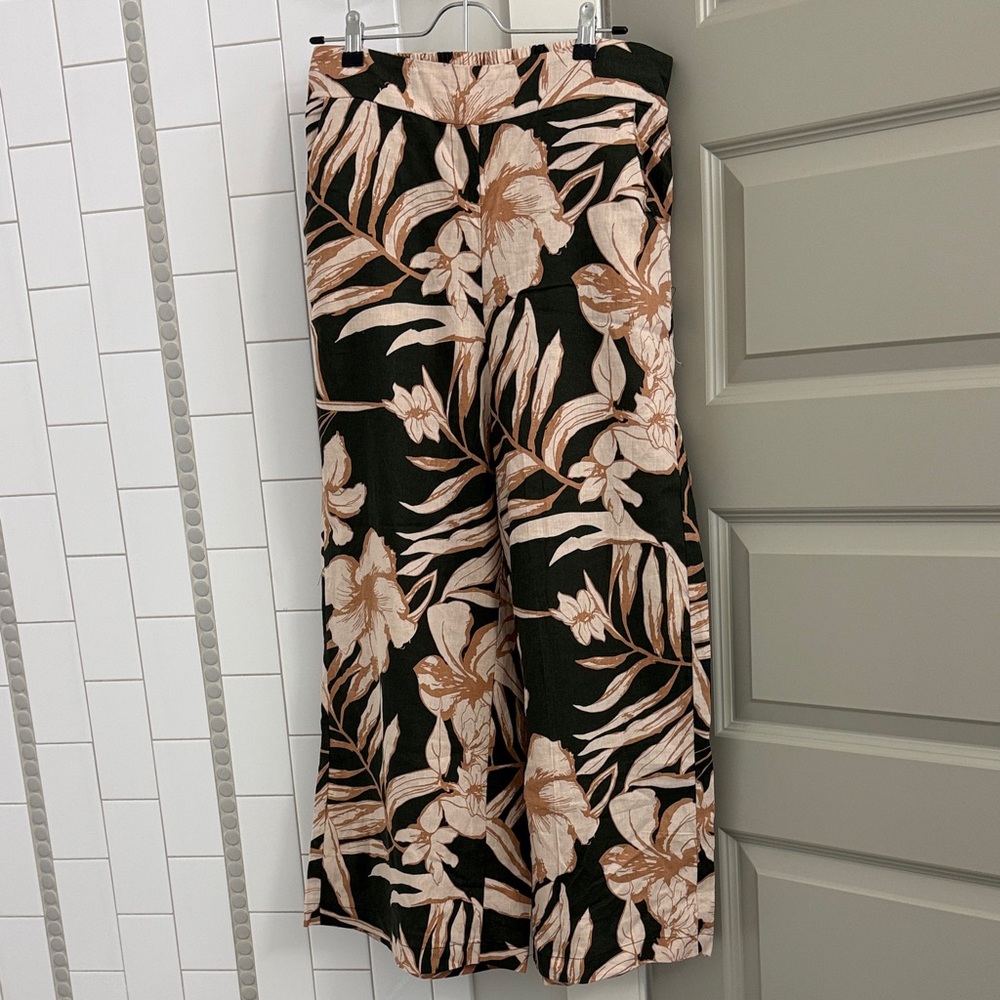 Rachel Zoe Green and Brown Floral Maxi Skirt